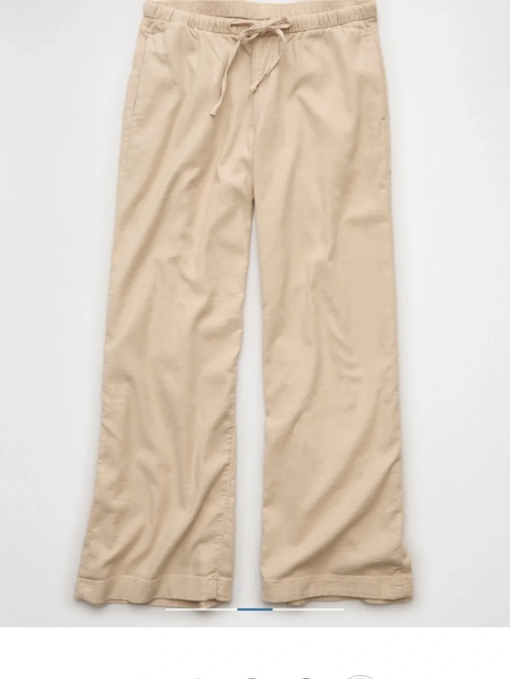 American Eagle Outfitters Drawstring linen-like Wide-Leg Pants in Beige - Picture 6 of 7